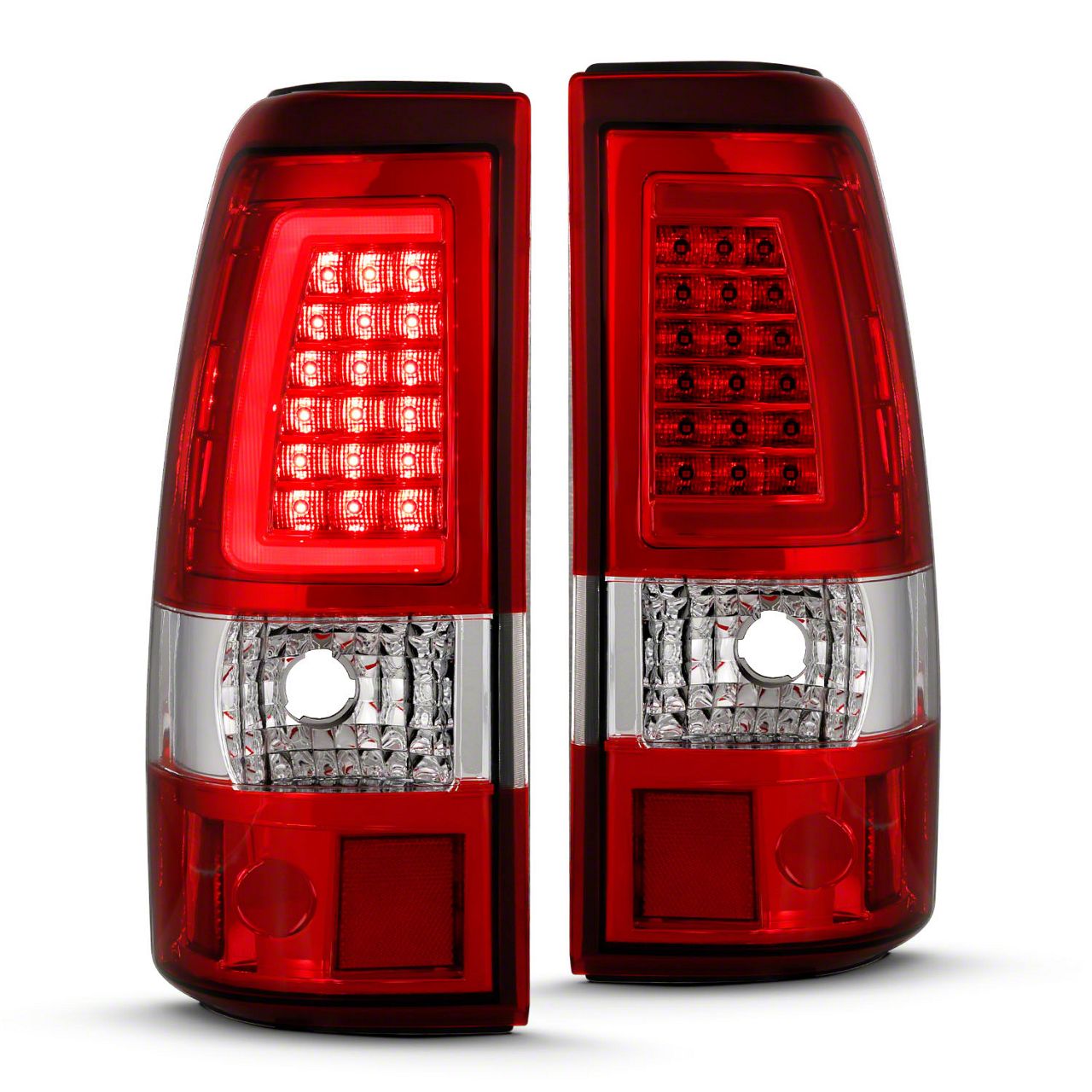 Raxiom Sierra 1500 Axial Series LED Tail Lights; Chrome Housing; Red/Clear Lens S116733 (0306