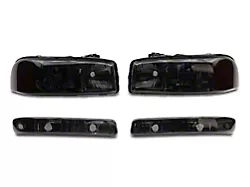 Raxiom Axial Series OEM Style Crystal Replacement Headlights; Chrome Housing; Smoked Lens (99-06 Sierra 1500)