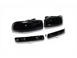 Raxiom Axial Series OEM Style Crystal Replacement Headlights; Chrome Housing; Smoked Lens (99-06 Sierra 1500)