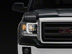 Raxiom Axial Series Projector Headlights; Chrome Housing; Clear Lens (14-15 Sierra 1500 w/ Factory Halogen Headlights)