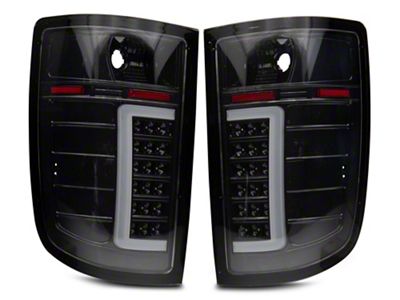 Raxiom Axial Series C-Tube LED Tail Lights; Black Housing; Clear Lens (07-14 Sierra 3500 HD SRW)