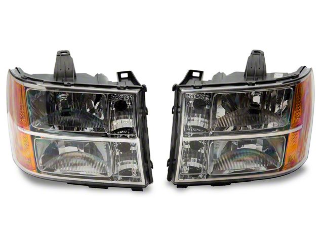 Raxiom Axial Series OEM Style Replacement Headlights; Chrome Housing; Clear Lens (07-14 Sierra 3500 HD)