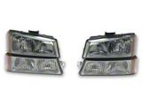 Raxiom Axial Series OEM Style Replacement Headlights; Chrome Housing; Smoked Lens (03-06 Silverado 1500)