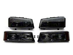 Raxiom Axial Series OEM Style Replacement Headlights; Chrome Housing; Smoked Lens (03-06 Silverado 1500)