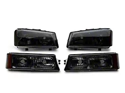 Raxiom Axial Series OEM Style Replacement Headlights; Chrome Housing; Smoked Lens (03-06 Silverado 1500)