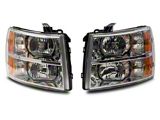 Raxiom Axial Series OEM Style Replacement Headlights; Chrome Housing; Clear Lens (07-14 Silverado 2500 HD)