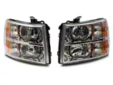 Raxiom Axial Series OEM Style Replacement Headlights; Chrome Housing; Clear Lens (07-14 Silverado 3500 HD)