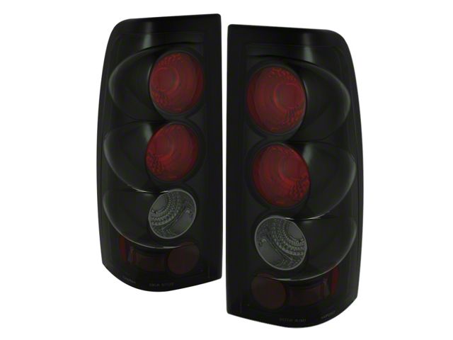 Euro Style Tail Lights; Black Housing; Smoked Lens (03-06 Silverado 1500 Fleetside)