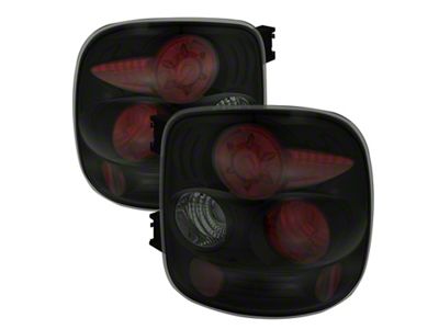 Euro Style Tail Lights; Black Housing; Smoked Lens (99-04 Silverado 1500 Stepside)