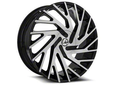Azara AZA-505 Gloss Black and Machined 6-Lug Wheel; 26x9.5; 25mm Offset (21-25 F-150)