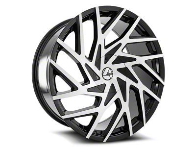 Azara AZA-518 Gloss Black and Machined 6-Lug Wheel; 24x9; 25mm Offset (15-20 F-150)