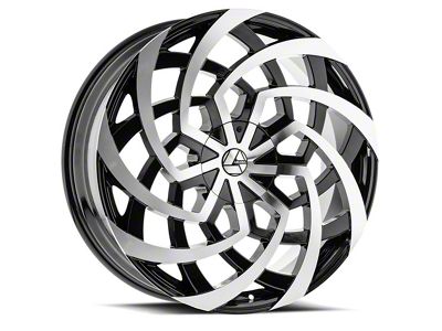Azara AZA-521 Gloss Black and Machined 6-Lug Wheel; 26x9.5; 25mm Offset (21-25 F-150)