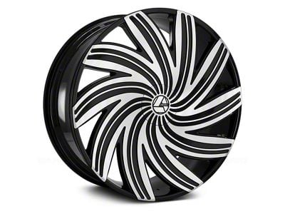 Azara AZA-502 Gloss Black and Machined 6-Lug Wheel; 32x10; 25mm Offset (19-25 RAM 1500)
