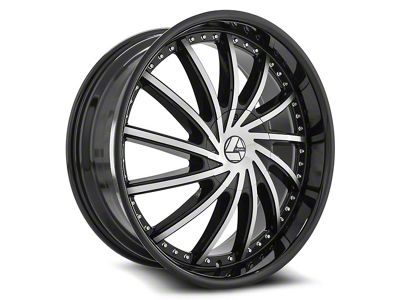 Azara AZA-517 Gloss Black and Machined 6-Lug Wheel; 22x9.5; 25mm Offset (19-23 Ranger)