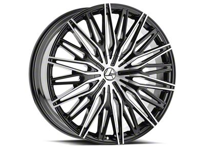 Azara AZA-522 Gloss Black and Machined 6-Lug Wheel; 22x9.5; 25mm Offset (19-23 Ranger)