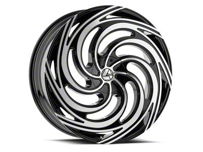 Azara AZA-519 Gloss Black and Machined 6-Lug Wheel; 26x9.5; 25mm Offset (99-06 Sierra 1500)