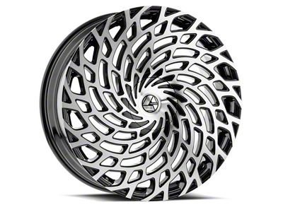 Azara AZA-523 Gloss Black and Machined 6-Lug Wheel; 26x9.5; 25mm Offset (99-06 Sierra 1500)