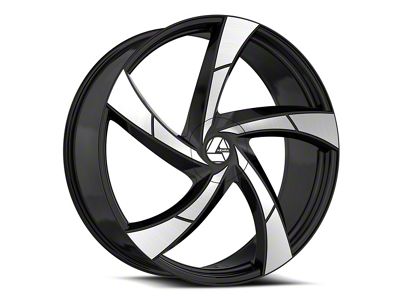 Azara AZA-524 Gloss Black and Machined 6-Lug Wheel; 26x9.5; 25mm Offset (99-06 Sierra 1500)