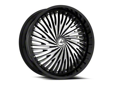 Azara AZA-526 Gloss Black and Machined 6-Lug Wheel; 26x9.5; 25mm Offset (19-25 Sierra 1500)