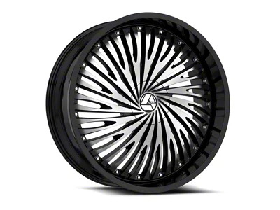 Azara AZA-526 Gloss Black and Machined 6-Lug Wheel; 30x9.5; 22mm Offset (99-06 Sierra 1500)
