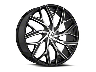 Azara AZA-527 Gloss Black and Machined 6-Lug Wheel; 26x9.5; 25mm Offset (14-18 Sierra 1500)