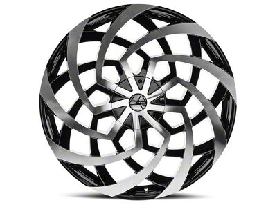 Azara AZA-521 Gloss Black and Machined 6-Lug Wheel; 26x9.5; 25mm Offset (15-20 Tahoe)