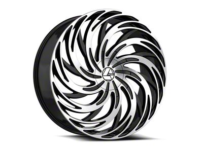 Azara AZA-531 Gloss Black and Machined 6-Lug Wheel; 28x9.5; 22mm Offset (21-26 Yukon)