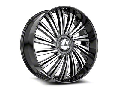 Azara AZX-102 Gloss Black and Machined 6-Lug Wheel; 30x9.5; 22mm Offset (21-26 Yukon)
