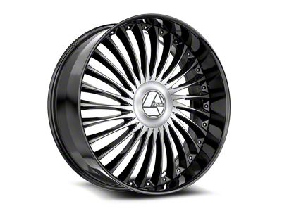 Azara AZX-103 Gloss Black and Machined 6-Lug Wheel; 30x9.5; 22mm Offset (07-14 Yukon)