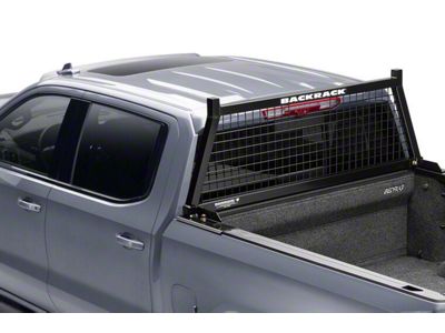 BackRack Safety Headache Rack Frame with 31-Inch Wide Toolbox No Drill Installation Kit and Rear Bed Bar (20-24 Sierra 3500 HD)