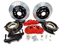 Baer Extreme+ Rear Big Brake Kit with 15-Inch Rotors; Red Calipers (05-13 Silverado 1500 w/ Rear Drum Brakes)