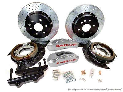 Baer Extreme+ Rear Big Brake Kit; Silver Calipers (07-18 Sierra 1500)