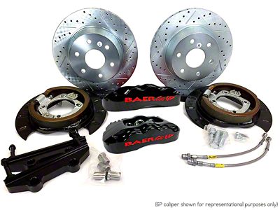 Baer Extreme Rear Big Brake Kit with 14-Inch Rotors; Black Calipers (05-13 Sierra 1500 w/ Rear Drum Brakes)