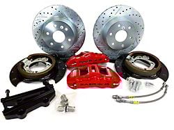 Baer Extreme Rear Big Brake Kit with 14-Inch Rotors; Red Calipers (05-13 Sierra 1500 w/ Rear Drum Brakes)