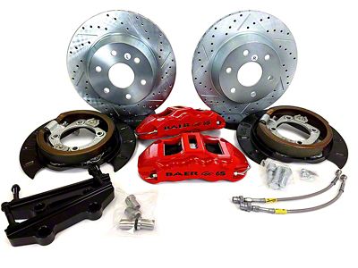 Baer Extreme Rear Big Brake Kit with 14-Inch Rotors; Red Calipers (99-25 Silverado 1500)