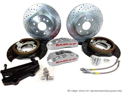 Baer Extreme Rear Big Brake Kit with 14-Inch Rotors; Silver Calipers (05-13 Sierra 1500 w/ Rear Drum Brakes)