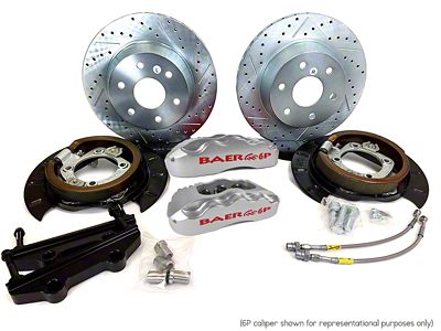 Baer Extreme Rear Big Brake Kit with 14-Inch Rotors; Silver Calipers (99-25 Silverado 1500)
