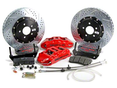Baer Extreme+ Front Big Brake Kit with Shelby Logo and 14-Inch Rotors; Red Calipers (97-03 4WD F-150)