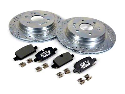 Baer Claw Drilled and Slotted 6-Lug Brake Rotor and Pad Kit; Rear (19-25 Silverado 1500)