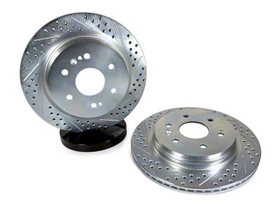 Baer Claw Performance Drilled and Slotted 6-Lug Rotors; Rear Pair (19-25 Silverado 1500)