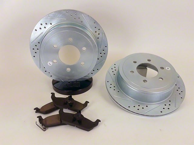 Baer Sport Drilled and Slotted Brake Rotor and Pad Kit; Rear (10-11 F-150)