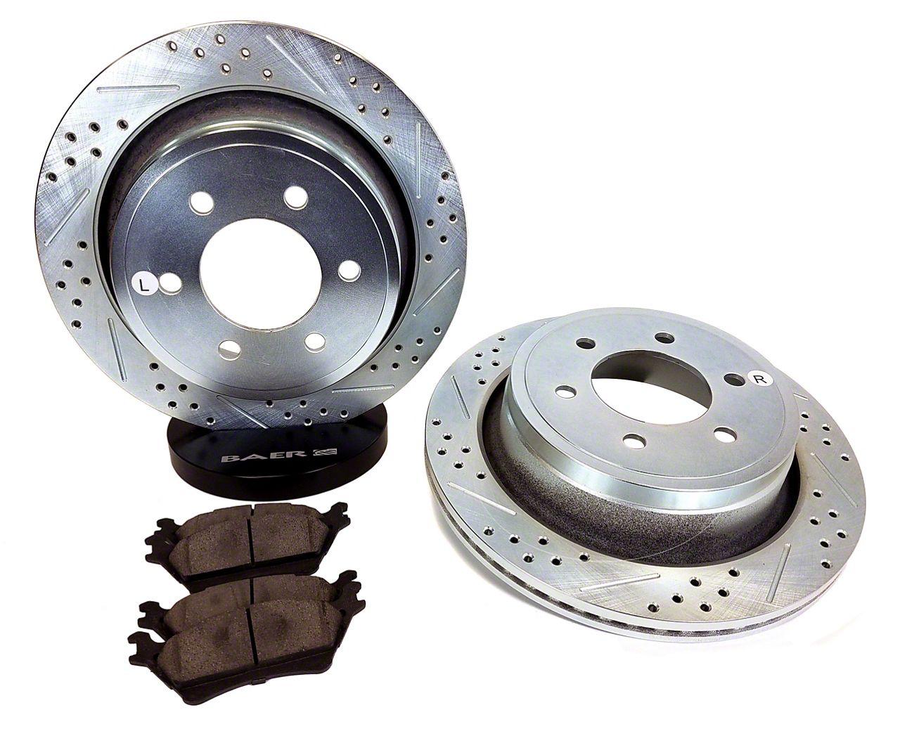 Baer Sport F150 Drilled and Slotted Brake Rotor and Pad Kit; Rear
