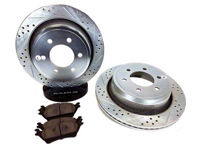 Baer Claw Drilled and Slotted Brake Rotor and Pad Kit; Rear (12-18 F-150 w/Manual Parking Brake)