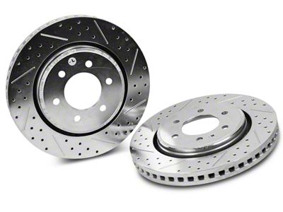 Baer Sport Drilled and Slotted 6-Lug Rotors; Rear Pair (04-14 2WD/4WD F-150; 15-20 F-150 w/ Manual Parking Brake)