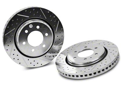 Baer Claw Performance Drilled and Slotted 6-Lug Rotors; Rear Pair (04-14 2WD/4WD F-150; 15-20 F-150 w/ Manual Parking Brake)