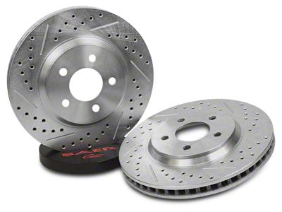 Baer Sport Drilled and Slotted 6-Lug Rotors; Rear Pair (07-18 Sierra 1500)