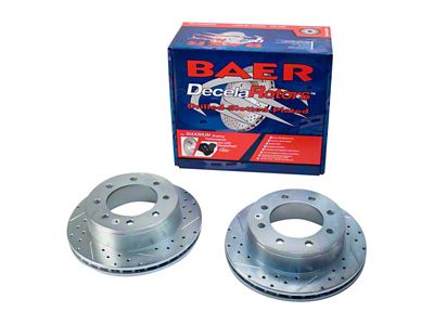 Baer Sport Drilled and Slotted 8-Lug Rotors; Rear Pair (07-10 Silverado 3500 HD SRW)