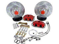 Baer Classic Series Front Big Brake Kit with 13-Inch Rotors; Red Calipers (95-99 2WD Tahoe w/ React 2-Inch Drop Spindle)