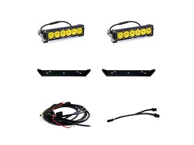 Baja Designs Dual OnX6+ 10-Inch Behind Grille Light Bar Kit; Amber (21-23 F-150 Raptor)