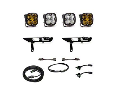 Baja Designs Squadron SAE/Pro LED Fog Light Pocket Kit; Amber (21-23 F-150 w/ Factory Halogen Fog Lights & Upfitter Switch)